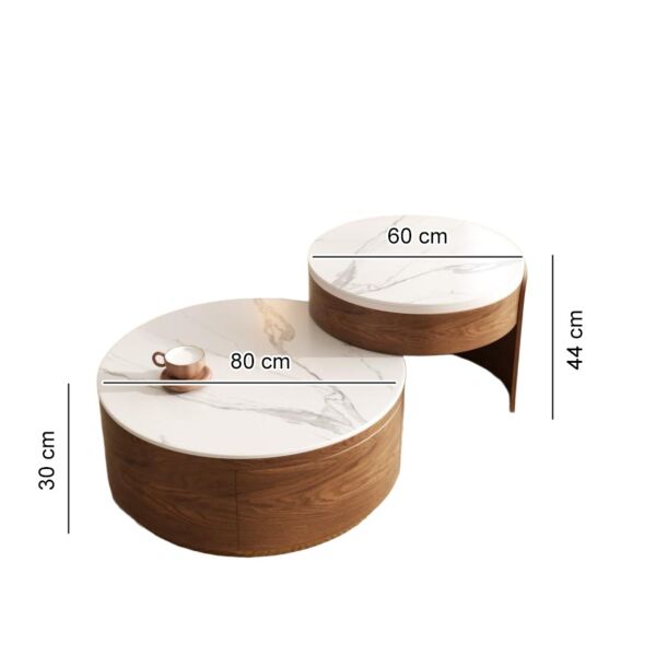 طاولة قهوة قطعتين سيدناي - بني