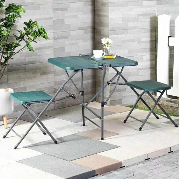  طقم طاولة مع كرسيين فايبر  70x64.5x164 بني 