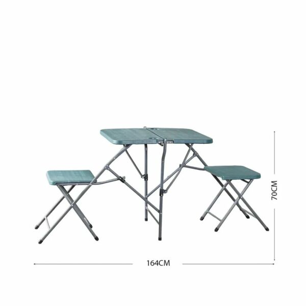  طقم طاولة مع كرسيين فايبر  70x64.5x164 بني 