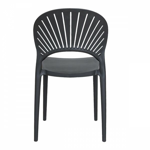كرسي بلاستيك فايبر ظهر سادة إيكارد لون أسود