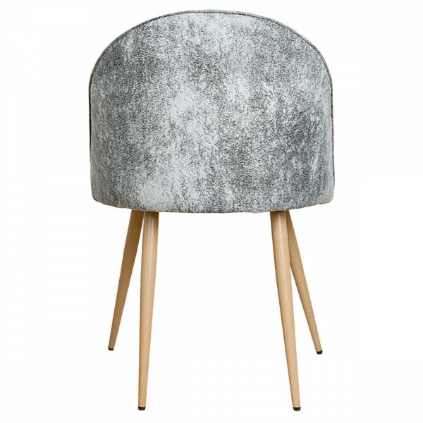 كرسي طاولة طعام جلد ظهر عريض - رمادي