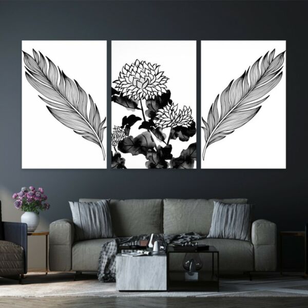 طقم لوحة جدارية فنية سالي لتزيين الحائط 3 قطع - متعدد الالوان 