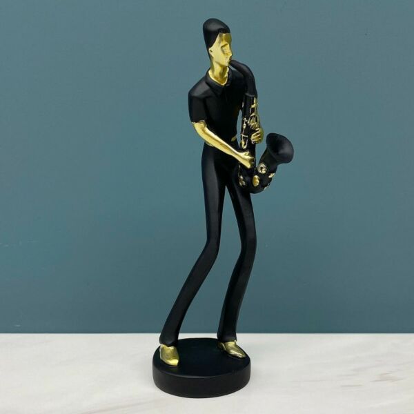 تحفة موسيقار عازف ساكسوفون - أسود وذهبي