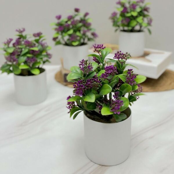 مركن زرع صناعي اكسيل - اخضر وبنفسجي وابيض