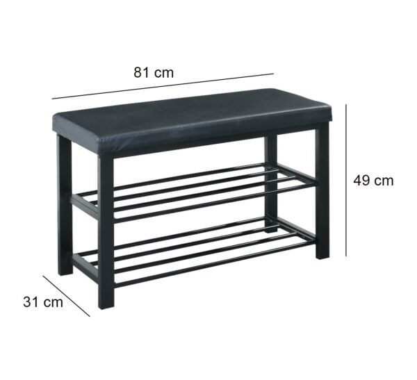 منظم احذية مع مقعد سوتورا - اسود