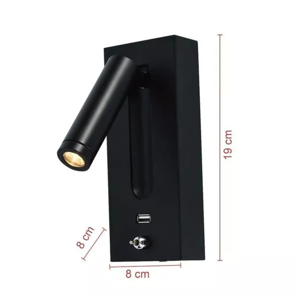 إنارة جدارية موجهة منفذ usb