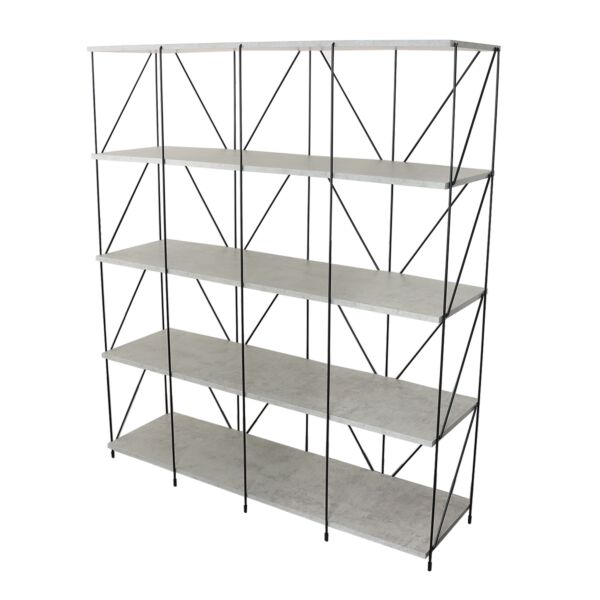 وحدة رفوف زويا خشب ماليزي 5 ادوار  متعددة الإستخدام رمادي