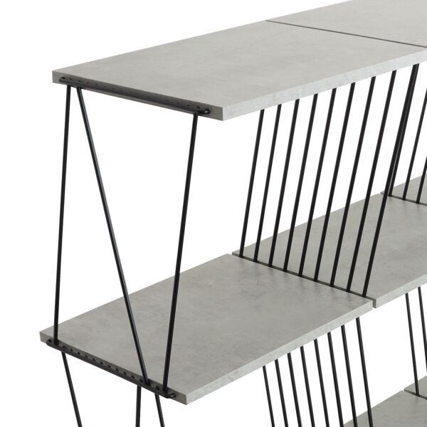 وحدة رفوف اليس خشب ماليزي 4 ادوار مقسم متعددة الإستخدام رمادي