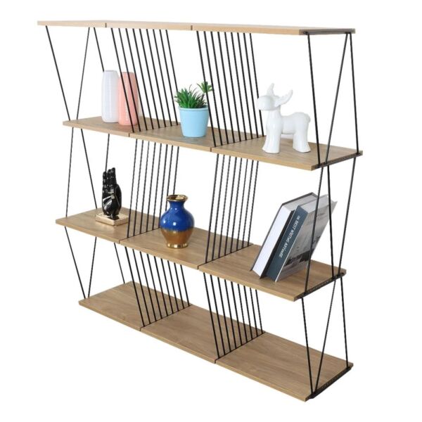وحدة رفوف اوغستا خشب ماليزي 4 ادوار مقسم متعددة الإستخدام خشبي 