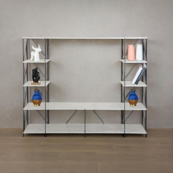 وحدة تلفزيون كارتر خشب ماليزي 3 أدوار رمادي 