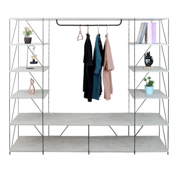 وحدة تخزين رفوف دانيل خشب ماليزي متعددة الإستخدام رمادي 