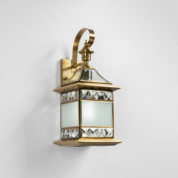 فانوس سور نحاسي راقي صغير مربع ثلجي