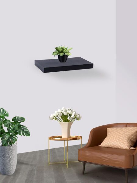 رف حائط مصنوع من الخشب أسود 40  سم جيرلان 