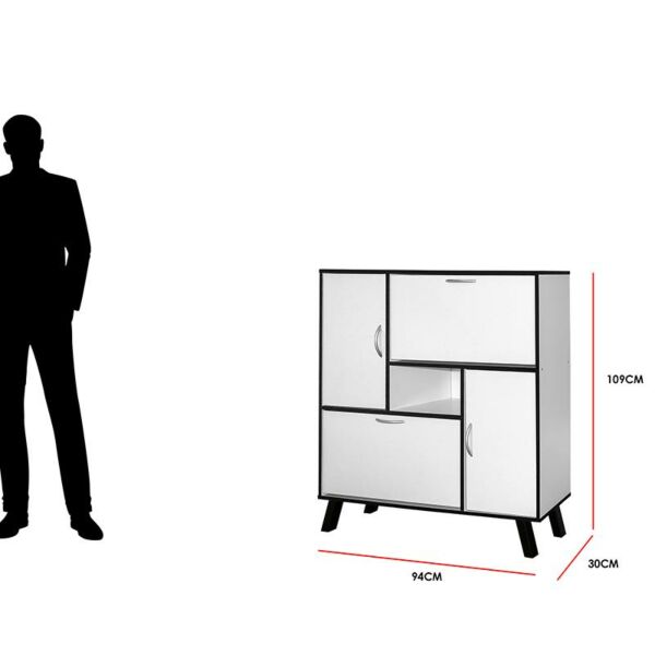 منظم أحذية  غارين خشب ماليزيابيض واسود 