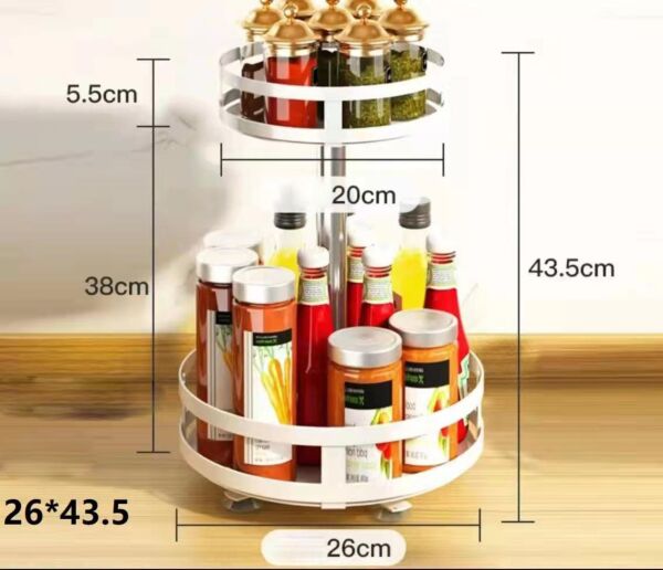 رفوف تنظيم حديد دورين دائري اللون ابيض 