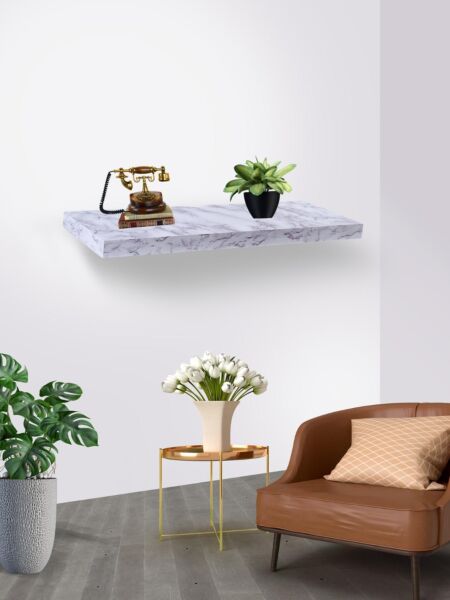 رف حائط مصنوع من الخشب رخامي 60  سم بسوسمك