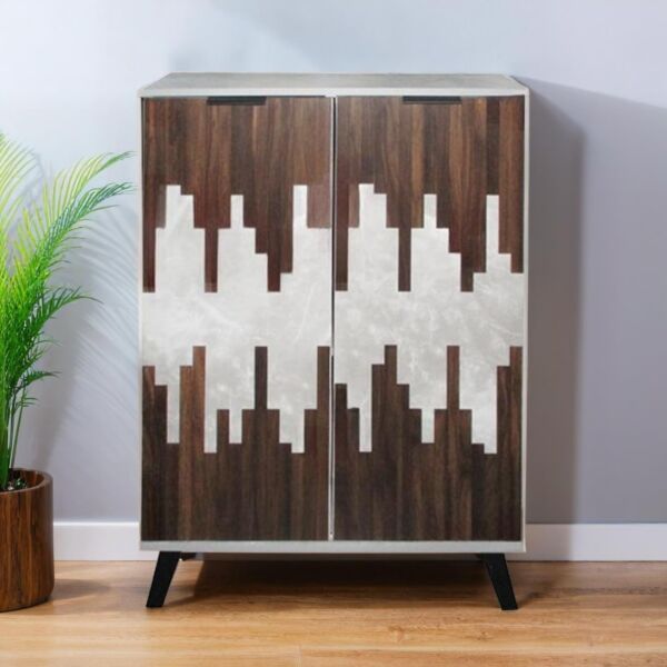 خزانة أحذية بابين خشب ماليزي ليندا - متعدد الألوان