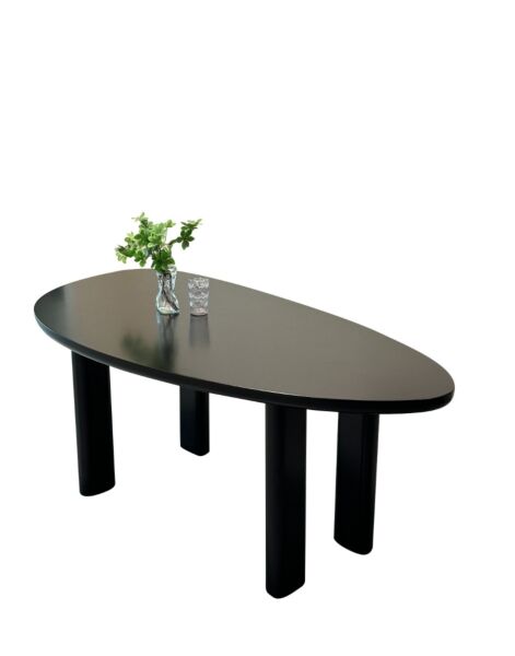 طاولة طعام أوفال 6 أشخاص - أسود
