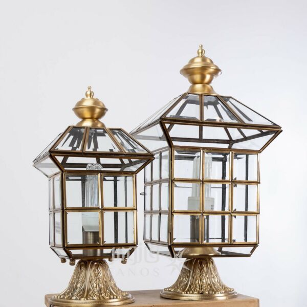 فانوس ارضي ناستك راقي مربع كبيرنحاسي