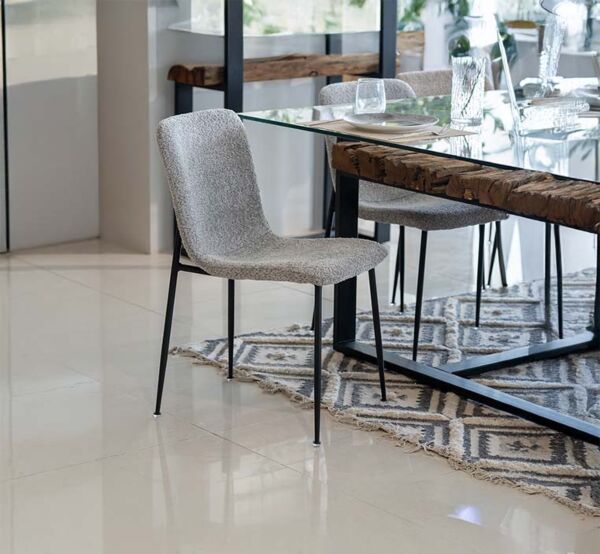 كرسي طعام كروستا - رصاصي