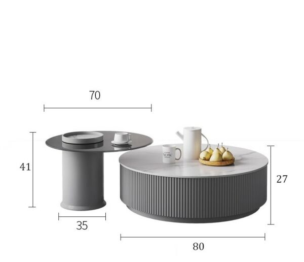 طاولة قهوة ياني - رمادي فاتح