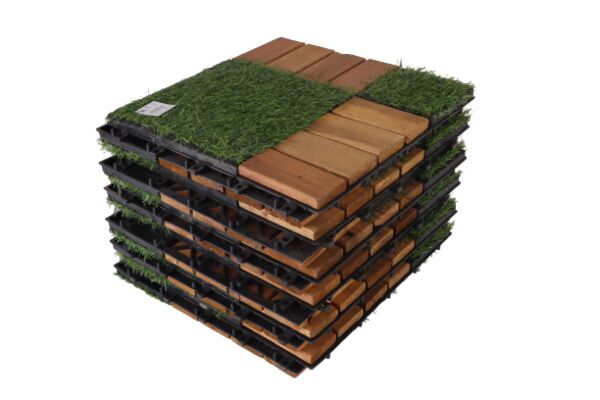 أرضيات عشب صناعي خشب 12 قطعة