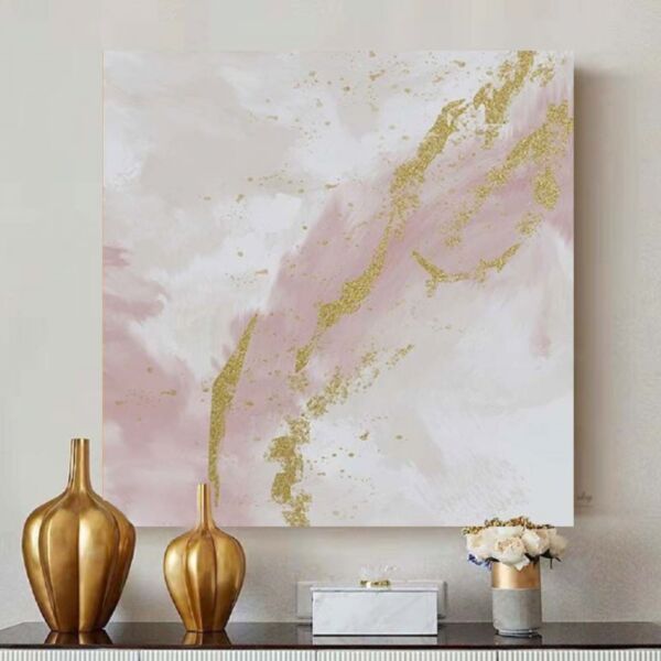 لوحة فن تجريدي بينك ويفز