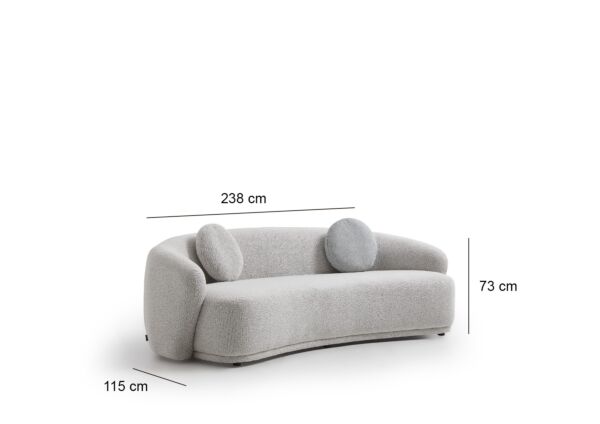 كنبة ثلاثية انجل - رمادي فاتح