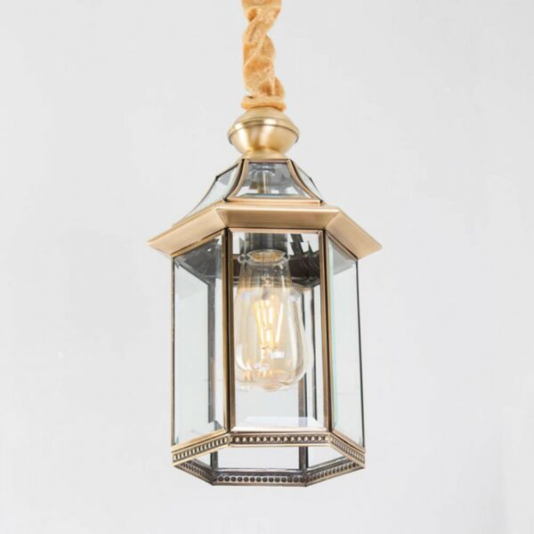 اضاءة معلقة فانوس دوبيا مقاس صغير نحاسي