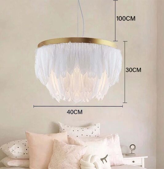 إنارة معلقة بلوماس - أبيض وذهبي
