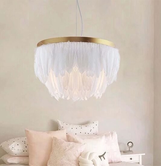 إنارة معلقة بلوماس - أبيض وذهبي