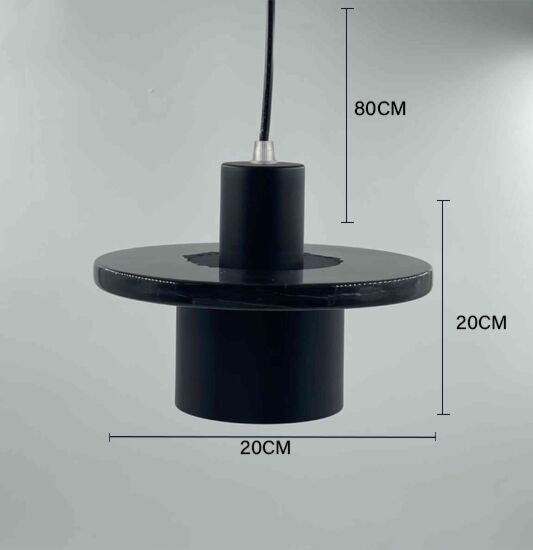 إنارة معلقة بوكسي رخام - أسود