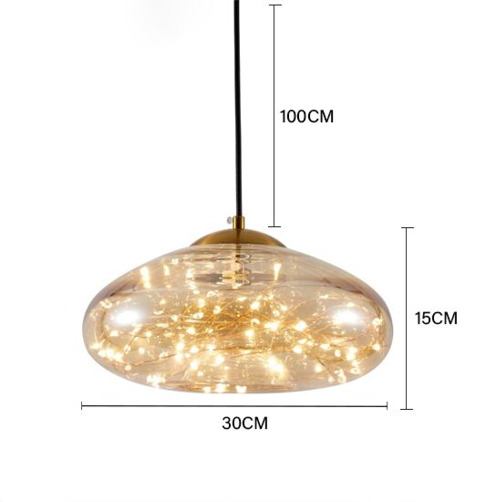 إنارة معلقة سباركل زجاج - عسلي