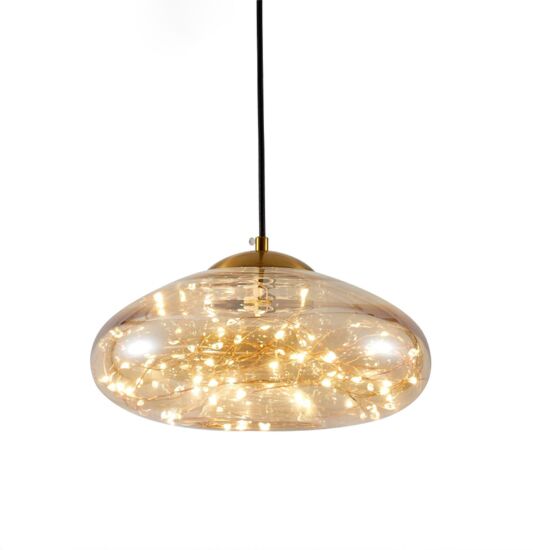 إنارة معلقة سباركل زجاج - عسلي