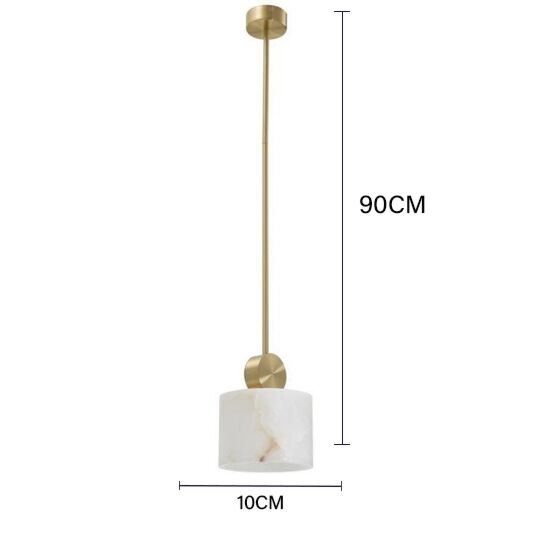 إنارة معلقة بليندا رخام - أبيض وذهبي