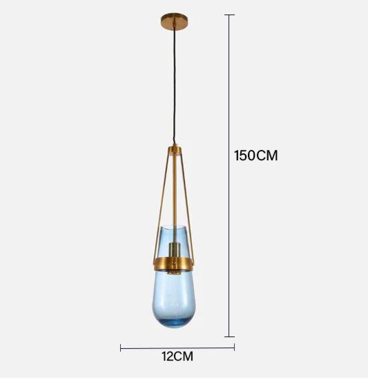 إنارة معلقة سينلا - ذهبي وزجاج أزرق