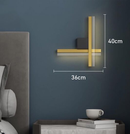 اضاءة جدارية كروس - ذهبي واسود