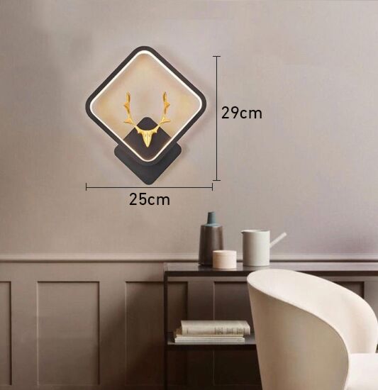 اضاءة جدارية مودرن سكوير - ذهبي و اسود