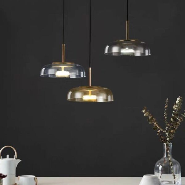 إنارة معلقة زجاج سموك - 23 سم