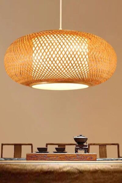 إضاءة معلقة مستديرة تصميم ريفي - 50 سم