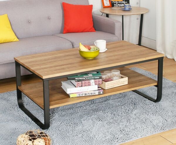 طاولة قهوة رووم - اسود وبني فاتح