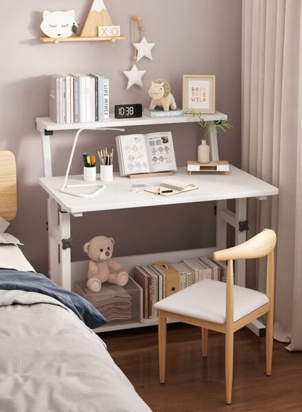 طاولة مكتب كوني صغيرة برفين - أبيض