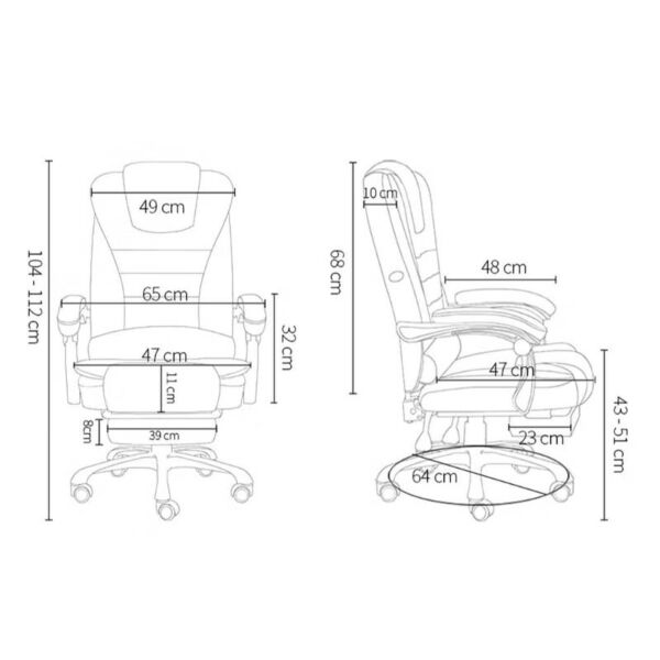كرسي مكتب بريستي جلد مع تدليك - أسود