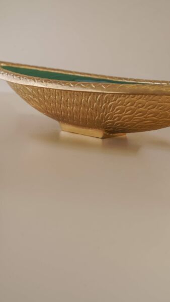 وعاء تقديم كوهريك - حجم صغير, لون أخضر وذهبي