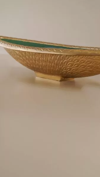 وعاء تقديم كوهريك - حجم صغير, لون أخضر وذهبي