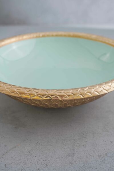 وعاء تقديم تريفينو - حجم كبير, لون أخضر فاتح وذهبي