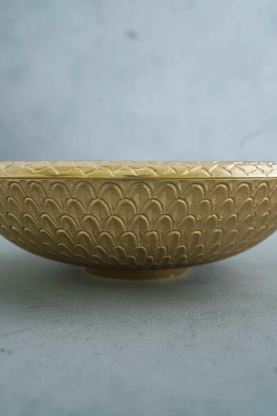 وعاء تقديم تريفينو - حجم كبير, لون أخضر فاتح وذهبي