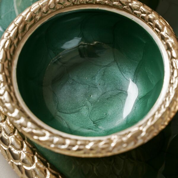  طقم تمرية مع صينية كريسي - اخضر وذهبي