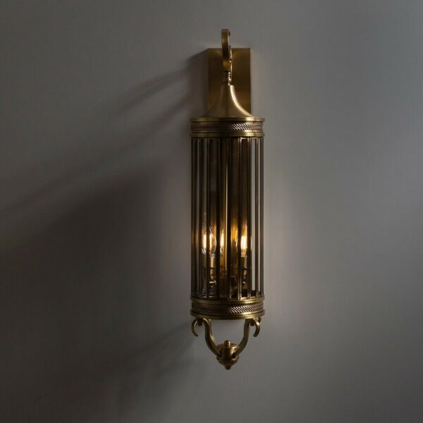 إضاءة جدارية فانوس سور نحاسي راقي كبير