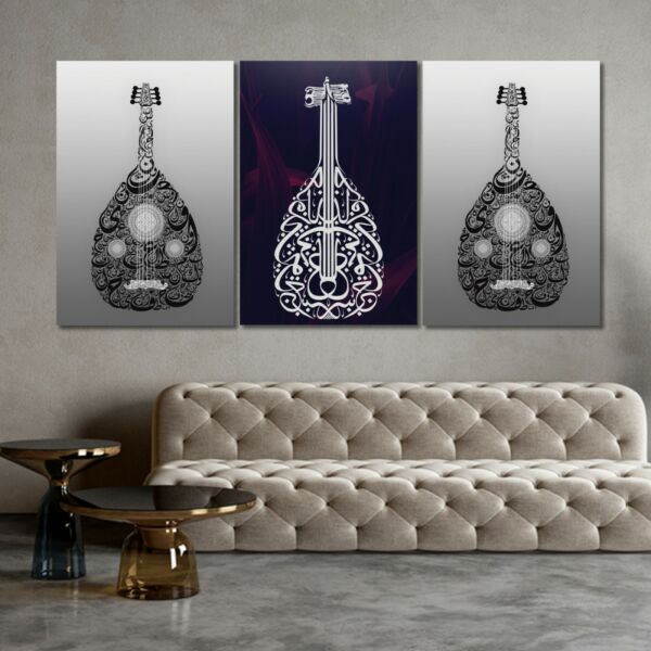 لوحة جدارية فنية منتم لتزين الحائط بتصميم تجريدي ثلاث قطع-متعدد الألوان